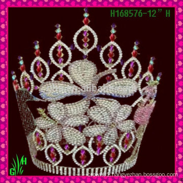 Wholesale New Designs Rhinestone Crown,Tiara New Product tall pageant crown